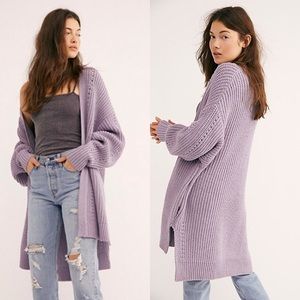 Free People Lavender Nightingale Cardigan